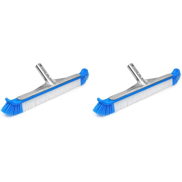Fоur Расk, Blue Greenco Pool Brush Heavy Duty Aluminum Back Extra Wide 20 with EZ Clip and Strong Bristles for Cleaning Pool Floor & Wall Fоur Расk, Blue Greenco Pool Brush Heavy Duty Aluminum Back Extra Wide 20 with EZ Clip and Strong Bristles for Cleaning Pool Floor & Wall